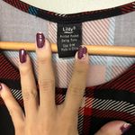 Long Sleeve Plaid Pocket Dress Red Photo 2