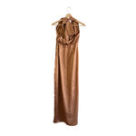 Show Me Your Mumu Adele Halter Maxi Dress in Copper Luxe Satin M Photo 3