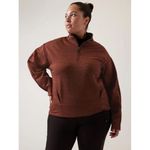 Athleta  Sweatshirt Womens 3X Brown Altitude Polartec Half Zip Athleisure Lined Photo 2