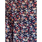 st. john's bay  Navy Blue Multi Floral Long Sleeve Button Down Blouse Women Sz MP Photo 3