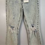 ZARA NWT Slim Flare High Rise Distressed Stone Wash Jeans Size 2 Photo 4