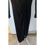 Women's Dark Green Velvet V Neck Long Sleeve Long with Slit Dress size Small Photo 2