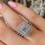 White Gold Polished Princess Cut Ring Photo 1