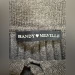 Brandy Melville Bridget Heather Grey Ribbed Collared Crop Cardigan Photo 3