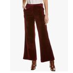 Traffic People Large Burgundy Corduroy Wide Leg Flare Pants Velvet 31" Inseam Red Photo 0