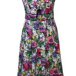 London Times  pleated floral strapless bow on front Photo 0