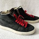 P448 F9 Star 2.0 High Top Sneakers Black Croc Reptile Embossed Suede 40 Read Photo 0