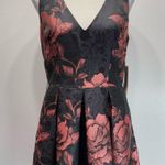 Eliza J Dark Gray and Rose Floral High Low Sleeveless Whimsigoth Formal Dress by  Photo 9