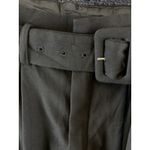 Mango  Women's Belted Tapered Leg Pants Formal Office Black Size 2 NWOT Photo 1