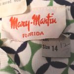 Vintage 70s Mary Martin Florida Geometric Maxi Dress Womens Mod Op Art Size 14 Green Photo 3