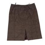 Jones New York Brown and black plaid midi pencil skirt with slit Photo 1
