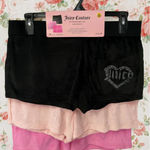 Juicy Couture  Velour Shorts 3 Pack Black Pink Logo Lounge Sleepwear Set NWT Photo 0
