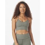 Glyder  Premier Sports Bra Moss Green & Oatmilk Stripe XL NWOT Photo 4