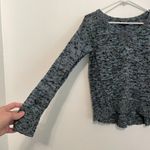 American Eagle  Fireside Marled Sweater Blue Navy Blue Gold Metallic Cotton Small Photo 7