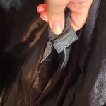 Vintage black leather long trench jacket Size M Photo 3