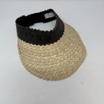 Free People Black and Tan Woven Straw Sun Visor Hat OS Photo 1