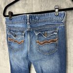 Rue 21  Flare Jeans Embroidered Button Flap Back Pockets Juniors‎ Womens Size 7/8 Photo 5