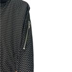 ALBION FIT Albion Women’s Black and White Midnight Dash Patterned Bomber Jacket Sz Medium Photo 4