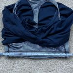 Lululemon Practice Freely Tank in Navy White Gingham - Size 4 - EUC Photo 3