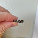 Silver Black Zebra Stripe Neutral Ring Band “Bindi” Twisted Masculine Grunge Jewelry Photo 11