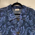 NWT Gunit Size L Cotton Painted Blue Paisley Button Front Denim Jacket Pockets Size L Photo 4
