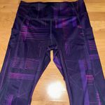 Brooks  Women's Running Leggings Purple Geometric Activewear Size L No drawstring Photo 1