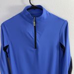 Tailored Sportsman 1/4 Zip Long Sleeve Top Womens Medium Blue Stretch Mesh * Photo 1