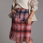 Anthropologie Maeve Plaid Wool Blend Fringed Midi Skirt Photo 0