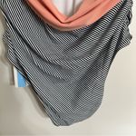 Cupshe Women’s‎  Peach Black White Stripe One-piece Swimsuit Size Large NEW Photo 6