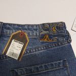 Cleo + Wolf Women's High Rise Straight Dark Wash Button Fly Denim Jean Size 28 Blue Photo 12