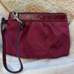Coach Signature Burgundy Wristlet Photo 2