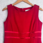 Julian Taylor Power Red Sleeveless Sheath Dress with Bow Detail Size 6 Photo 2