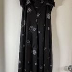 Vintage Y2K Byer Too Dress Sz L Chiffon Layered Whimsigoth Fairy Foral Gyaru Black Photo 9