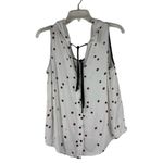 ZARA  Basic Small White‎ Sleeveless Ladybug Tank Too Draped Blouse Tie Back Photo 2