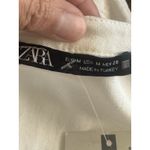 ZARA Womens Button Down Shirt Blouse Sz Medium White Minimalist Minimal Preppy Photo 6