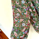 Loft size M, EUC, beautiful green print blouse. Cute sleeve detail Photo 2