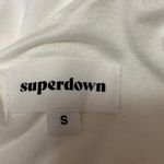 superdown  Womens White Off Shoulder Long Sleeve Thong Bodysuit Blouse Top Size S Photo 2