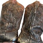 Corral Distressed Brown Leather Flowered Embroidery Western Boots, Sz 9 Photo 9