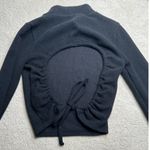 Madewell : Ribbed Cropped Keyhole Open Back Mock Neck Black Sweater Photo 5