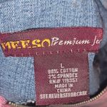 Y2k Mcbling twofer denim pink cropped hoodie jacket Blue Size L Photo 4