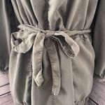 Nordstrom Caslon Green Long Sleeve Tie Waist Dress Photo 2