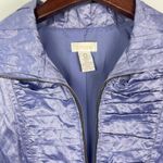Chico's Chico’s Lavender Satin Snakeskin Full Zip Collared Jacket Photo 2