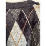 Marled Clothing Chunky plaid faux fur cardigan women’s M cozy preppy dark academ Black Size M Photo 3