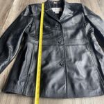 Vintage Black Leather Jacket Medium Womens Button Up‎ Buttery Soft 90s Y2K Lined Photo 3