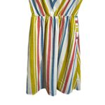 Monteau Los Angeles Women’s Size S Striped Dress Side Pockets Cap Sleeve V Neck Photo 2