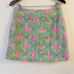 Lilly Pulitzer Giraffe Print Short Skirt Lined Double Button Pink & Green Size 4 Photo 4