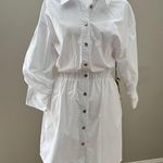 Bailey 44 Phoebe White Button-Down Mini Dress with pockets cotton elastic waist Photo 1
