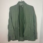 prAna  Centerpiece Wrap Open Front Cardigan Sweater Green Organic Cotton Size M Photo 1