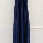 Lulus Lulu’s Air of Romance Navy Chiffon Maxi Dress Photo 1