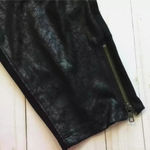 Jessica Simpson  Stretch Pants Leather Look in the Front Zipper Hem 2X Plus Black Photo 2